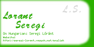lorant seregi business card